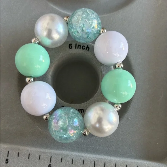 Handmade Set of Bubblegum Beaded Bling Bracelets | approx 5.5”- Kids. - Picture 6 of 6